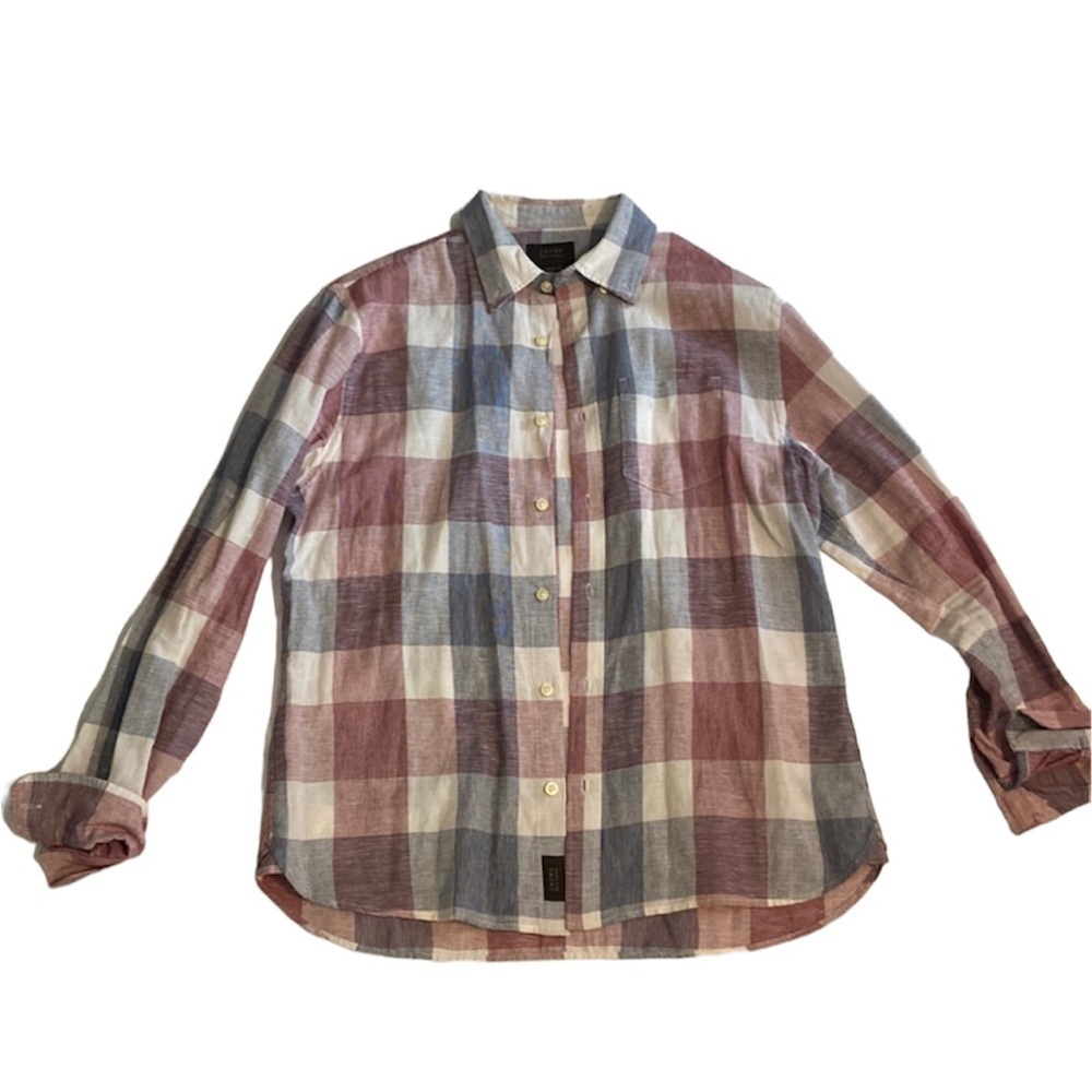 Men’s Jachs New York button down shirt. Blue/red/white pattern. Size M